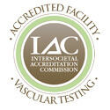 Image of the Intersocietal Accreditation Commission accredited vascular testing facility logo.